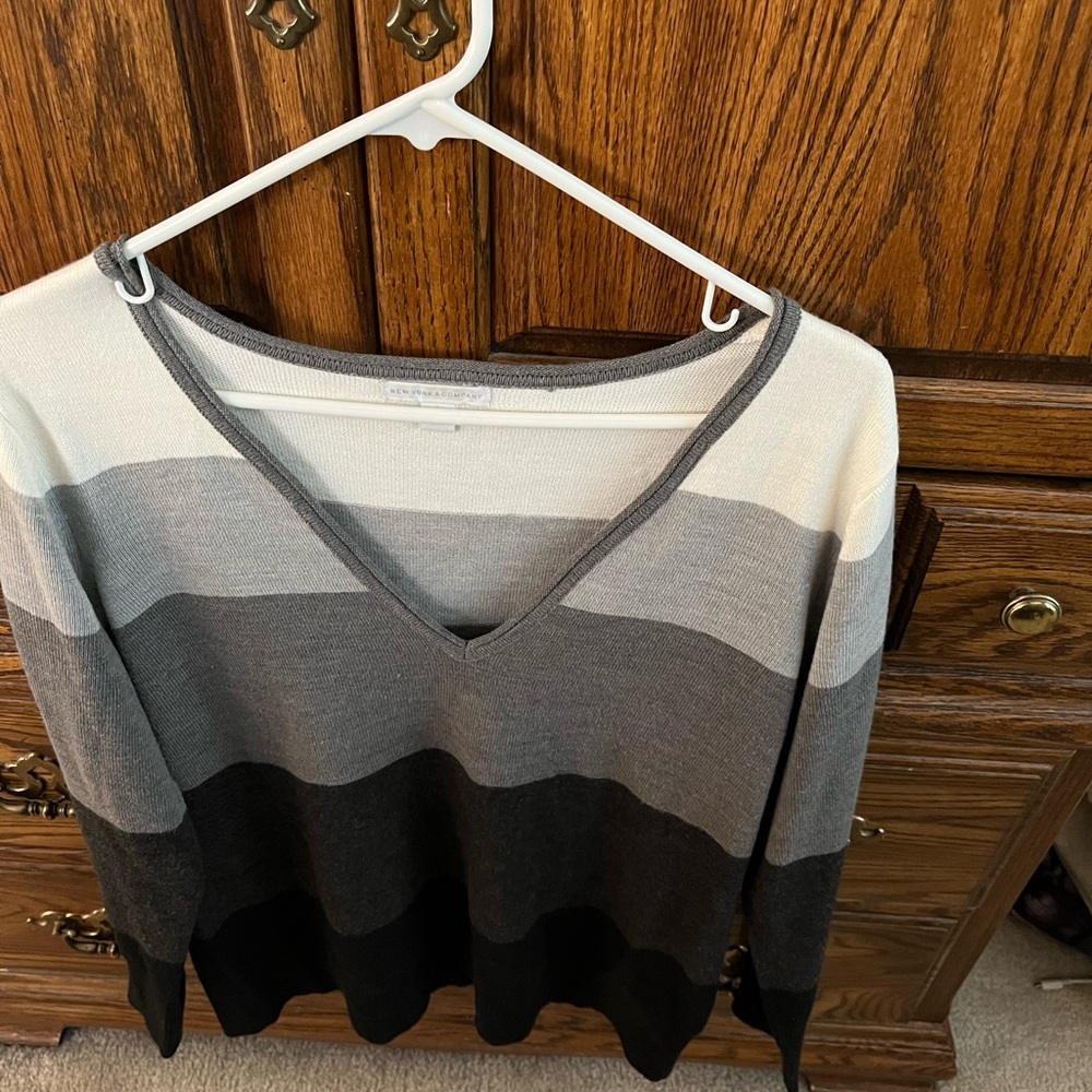 Lg Black, Gray & Cream sweater from NY&Co